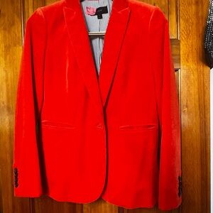 J. Crew Women's Orange Velvet Blazer Size 4
